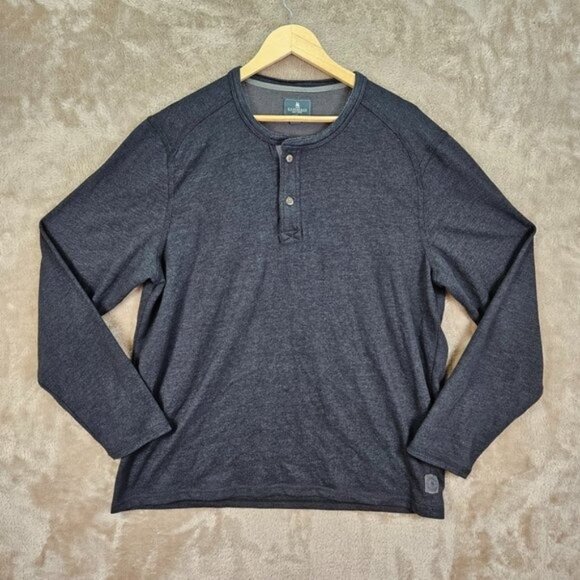 G.H. Bass & Co. Henley Shirt Mens Size XL Gray Thermal Long Sleeve - Picture 1 of 11